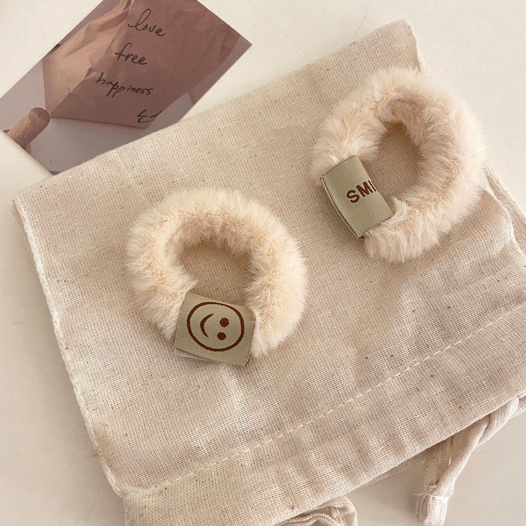 TWINKLE Dây Buộc Tóc Co Giãn Hình Mặt Cười Ngọt Ngào Cho Nữ