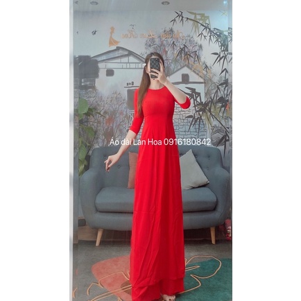 Bộ Áo dài lụa trơn đủ mầu (ảnh thật)