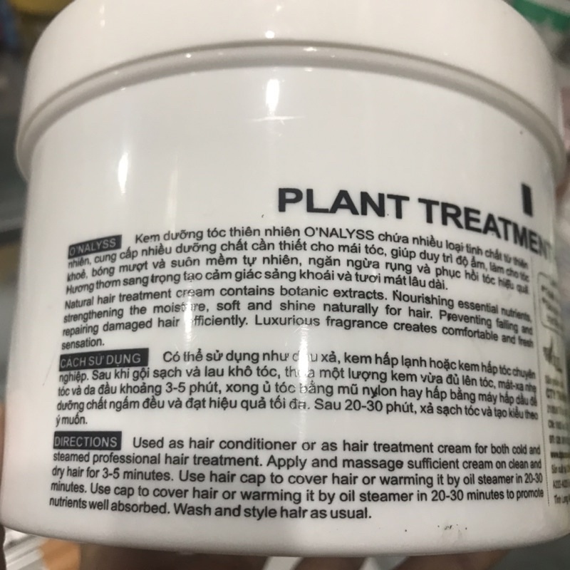 Kem Hấp Dầu O'nalyss Olive - Hũ1000g