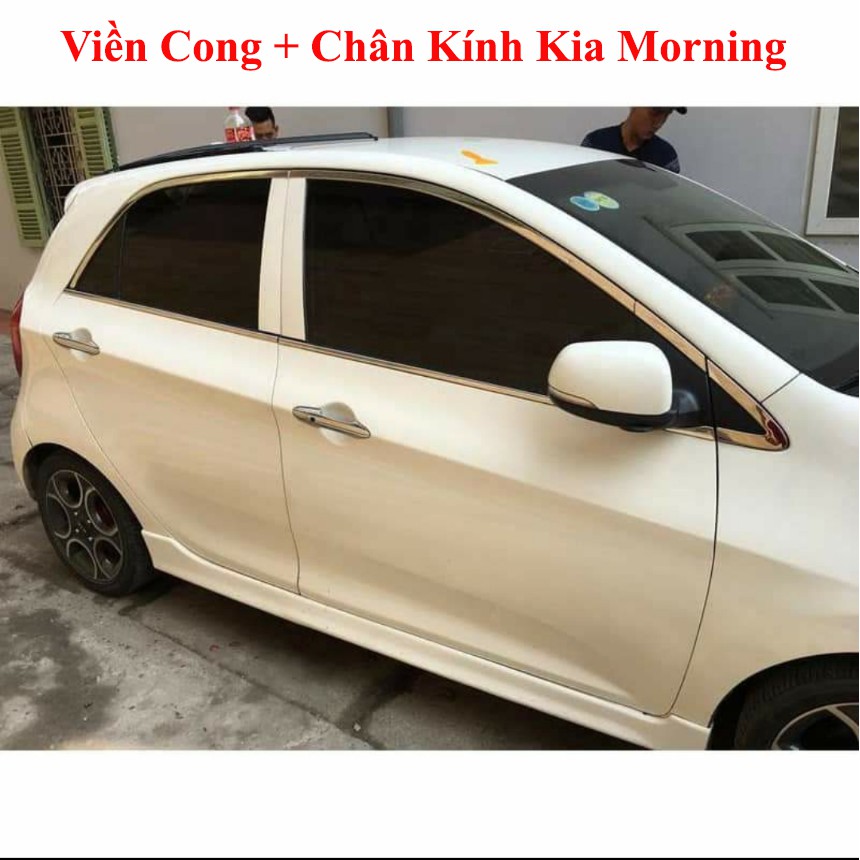 Nẹp Chân Kính, Viền Cong Kính Xe Kia Morning 2012 đến 2020 Chất Liệu INOX