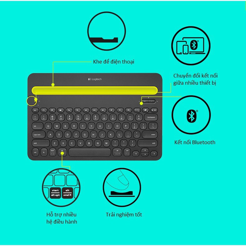 Bàn Phím Bluetooth Logitech K480 dành cho máy tính hoặc điện thoại di động