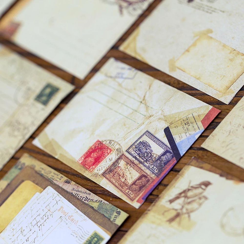 Set 12 phong bì mini bằng giấy kraft phong cách vintage