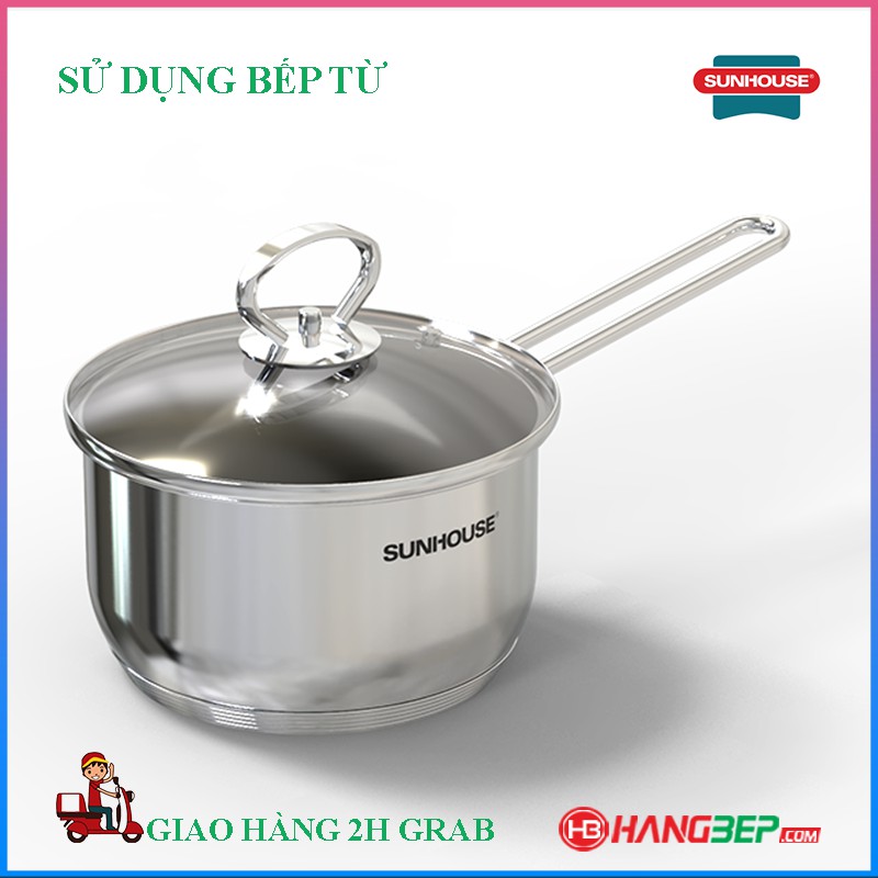 Quánh inox 5 đáy Sunhouse 16cm SHG508-16 - Sử dụng bếp từ