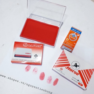 Hộp mực đóng dấu đỏ/xanh/đen, mực lăn vân tay 7x10cm