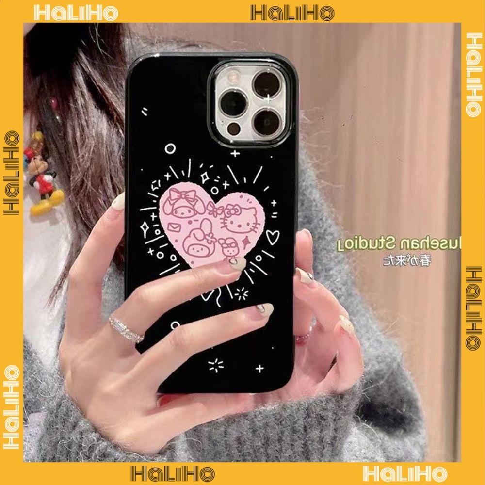 iPhone Case Silicone Soft Case Black Candy Case Big Hole Camera Protection Shockproof Pink Heart Cartoon Cute Style For iPhone 13 Pro Max iPhone 12 Pro Max iPhone 11 iPhone 7  Plus