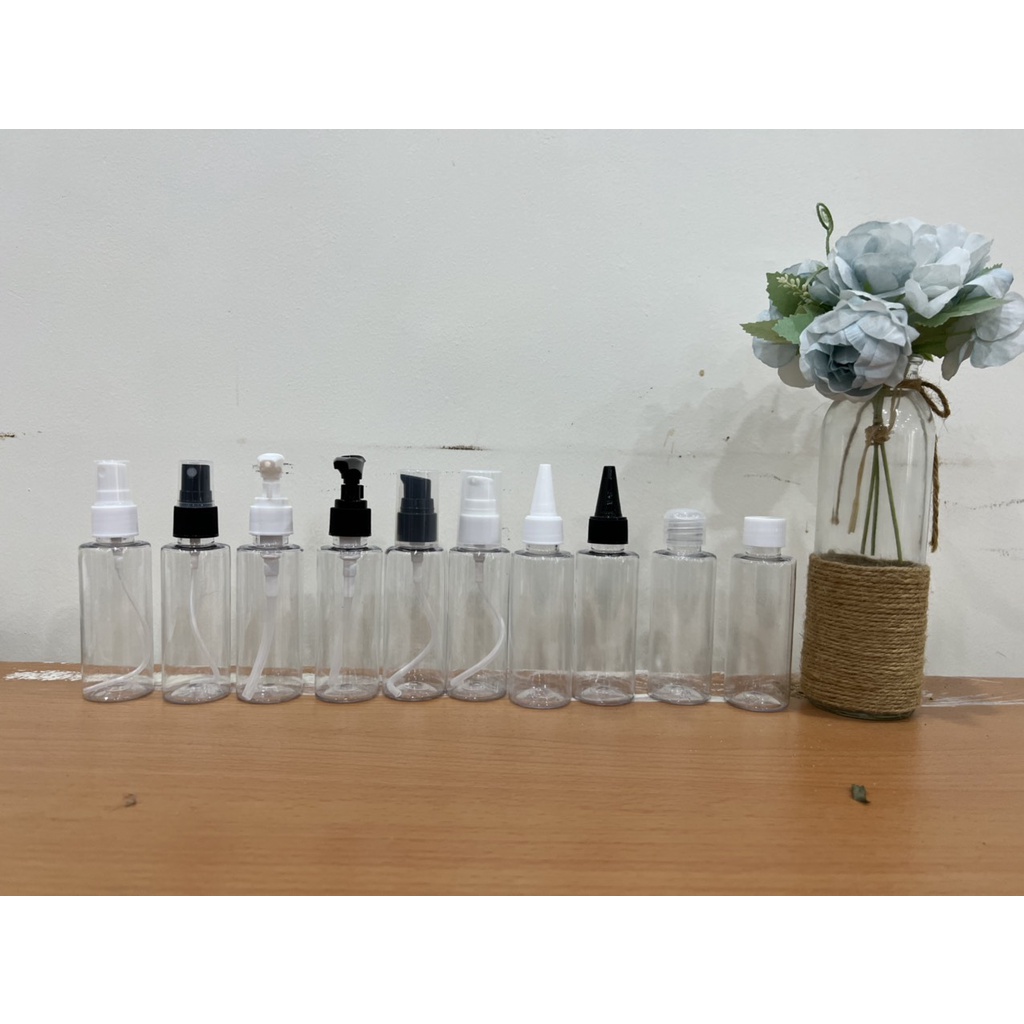 Chai Nhựa Pet 60ML, Chai Chiết Mỹ Phẩm Vòi Xịt Phun Sương, Nắp Vặn, Nắp Bật, Vòi Nhấn Khóa Cài, Vòi Nhấn Pump, Nắp Nhọn