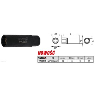 Khẩu mở bugi hoa thị 3/8" Yato YT-38510