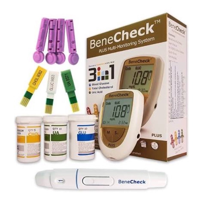 máy đo đường huyết, mỡ máu , gout Benecheck chính hãng bảo hành trọn đời