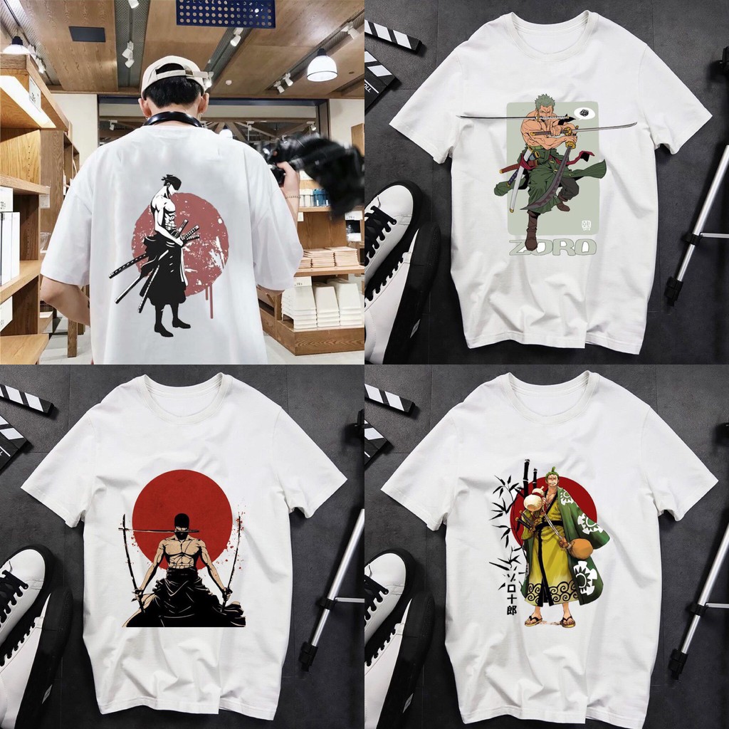 Áo thun ZoRo One Piece Luffy 🚚 FREESHIP 🚚 Áo phông trắng Nam Nữ Unisex in hình Zoro siêu đẹp chất cotton mịn mát