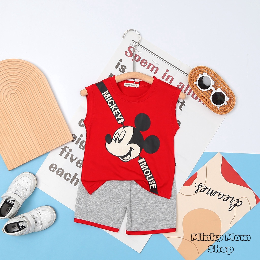 ✨Size(9-32Kg)✨FREE SHIPBộ MinKy Mom Sát Nách Thun Lạnh Dể Thương Cho Bé Gái Bé Trai, Đủ Màu