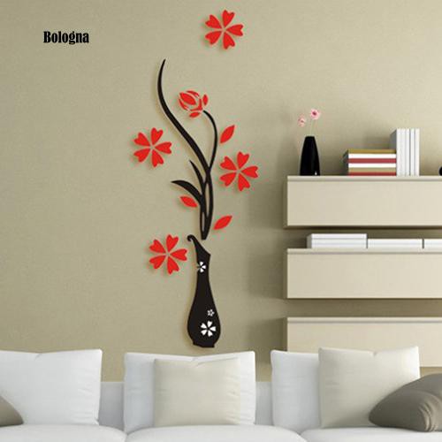 ❀Bo BO BO BO BO❀Decal DáN TườNg DIY HìNh Lọ Hoa 3D 30x80cm