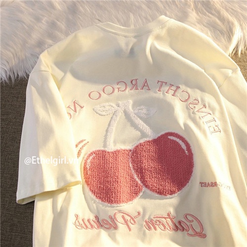 Áo Thun Nữ Cổ Tròn Ngắn Tay In Hình 3 Màu