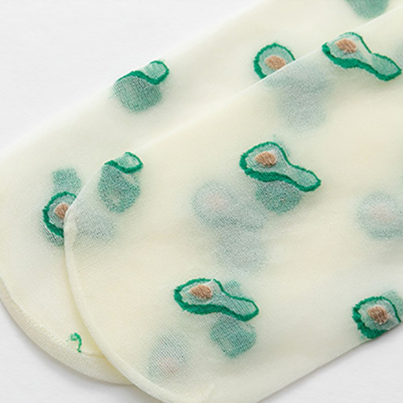 (Hàng Mới Về) Vớ Mỏng Thoáng Khí Họa Tiết Trái Cây Đơn Giản Cho Bé