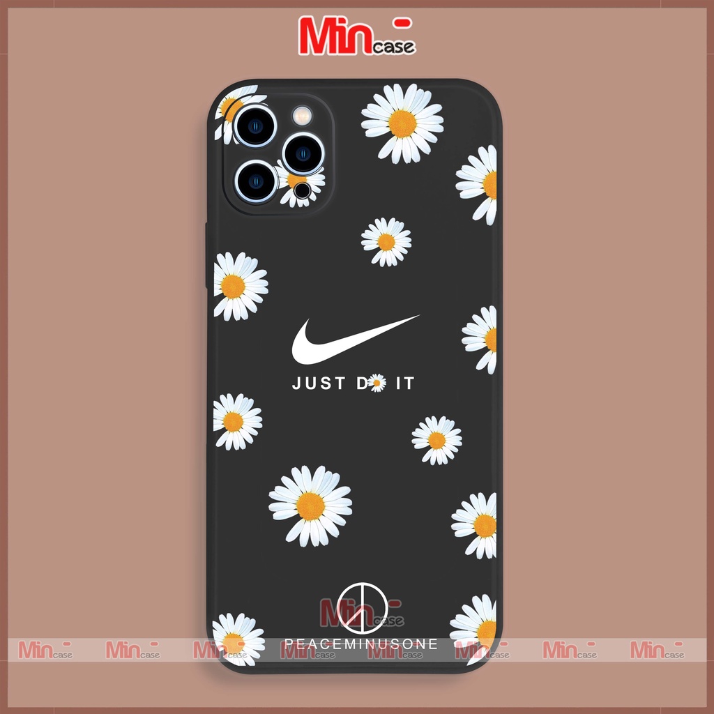 Ốp lưng điện thoại iPhone peaceminusone hoa cúc cạnh viền vuông silicon dẻo ip 6/6s/7/8/X/XS/XR/11/12/13/14 Pro Plus Max