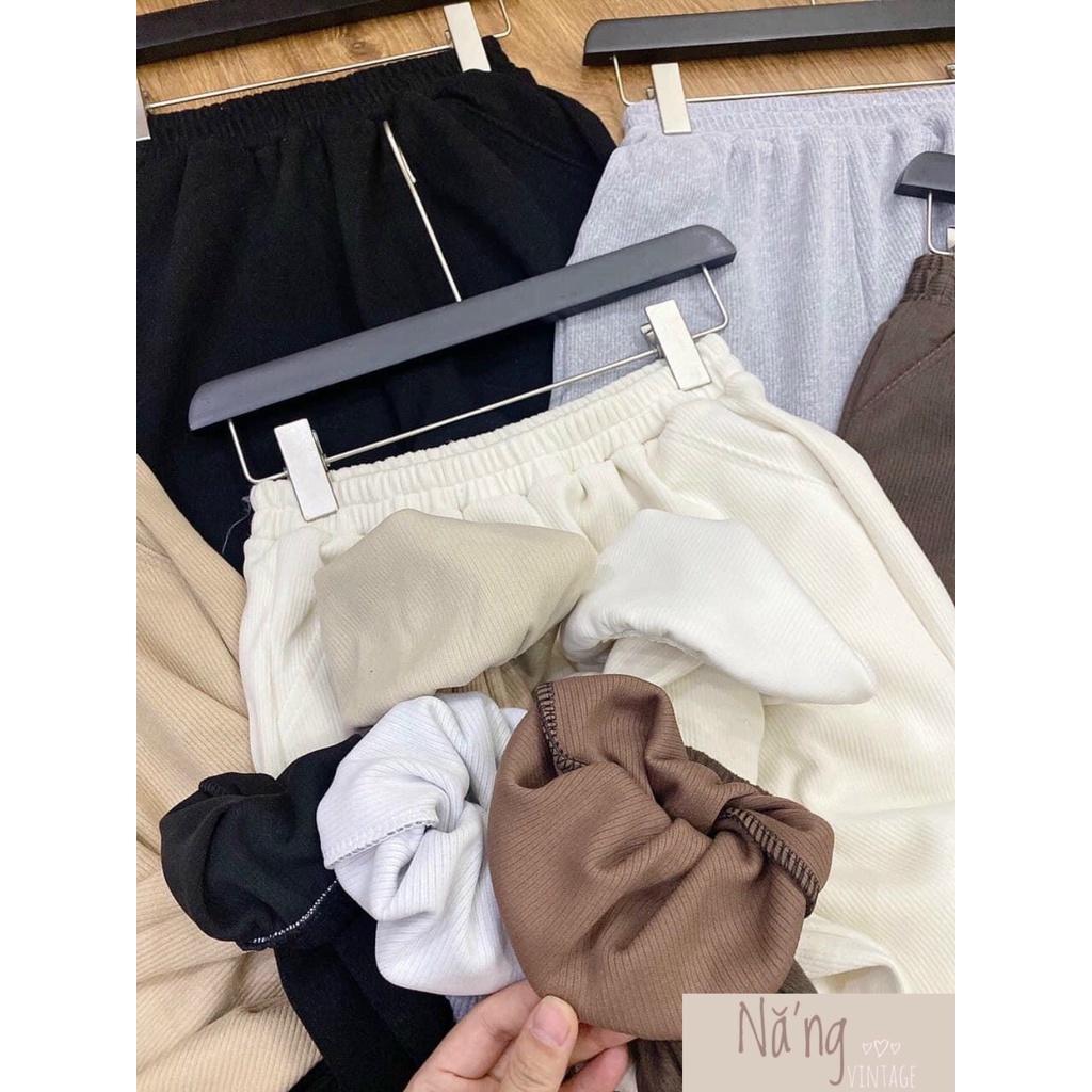 Quần jogger nữ len tăm dày bo gấu phong cách thu đông | BigBuy360 - bigbuy360.vn