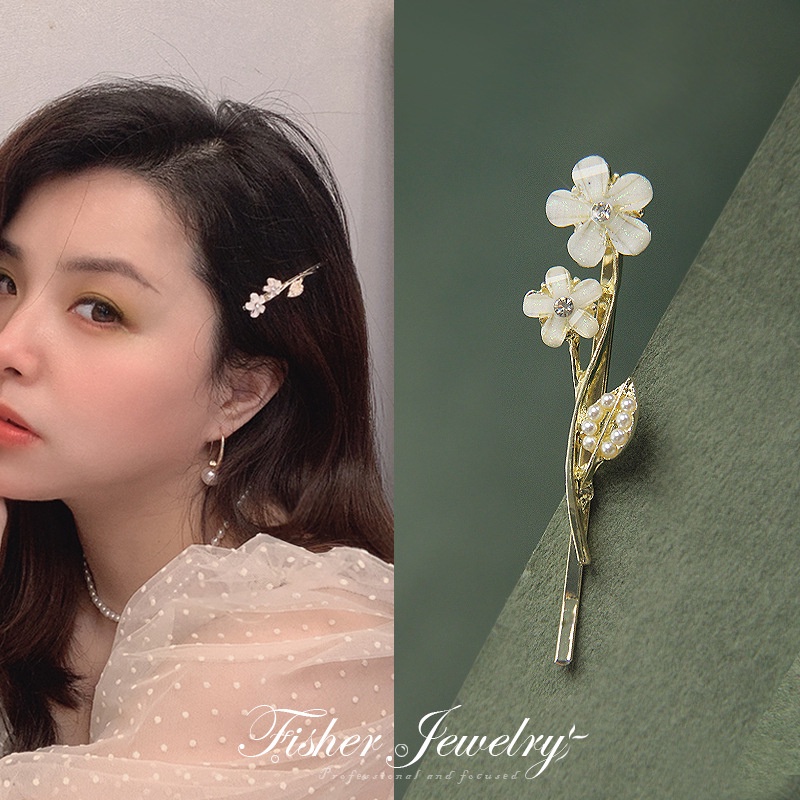 Kẹp Tóc Đính Ngọc Trai Thời Trang Cao Cấp Kiểu Hàn Quốc 1 Cái