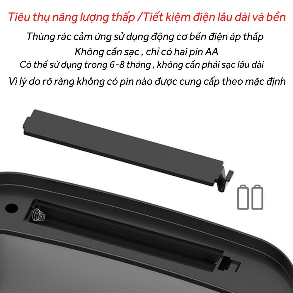 Thùng rác thông minh , thùng rác cảm ứng tự động đóng mở nắp thiết kế sang trọng hiện đại cho phòng khách AILA SHOP