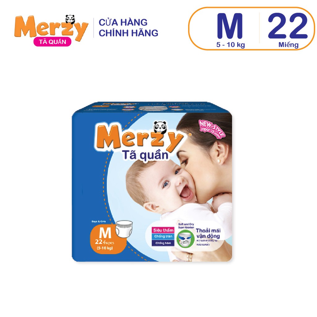 Tã quần Merzy size M22/ L20/ XL18/ XXL16 miếng