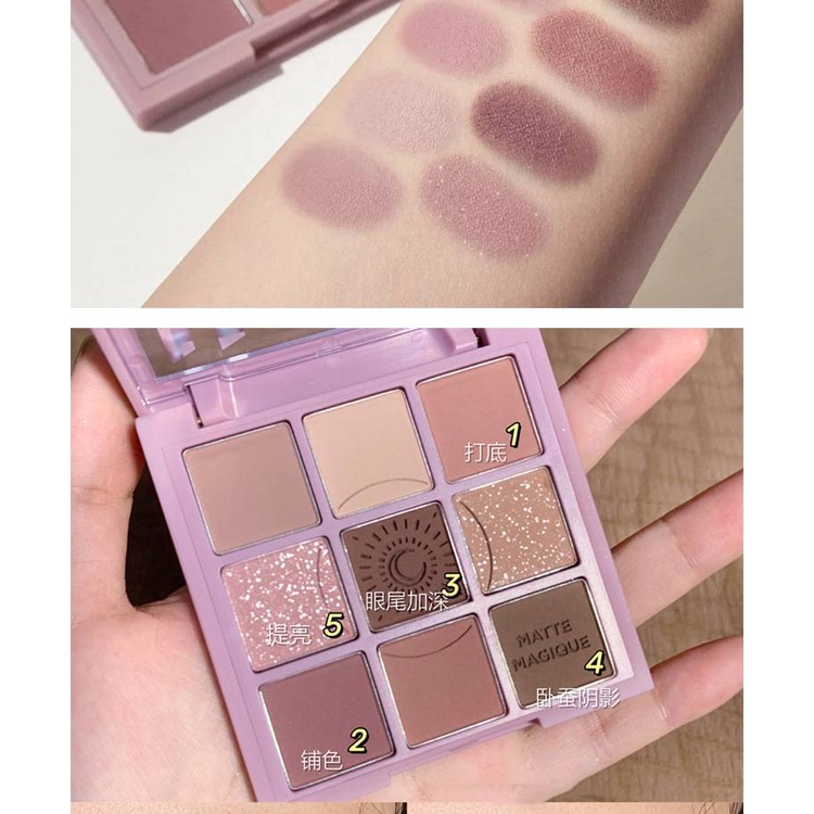 [Hàng mới về] Bảng Phấn Mắt Dikalu 9 Màu Sắc Tông Lì Ánh Nhũ Long Lanh Quyến Rũ | BigBuy360 - bigbuy360.vn