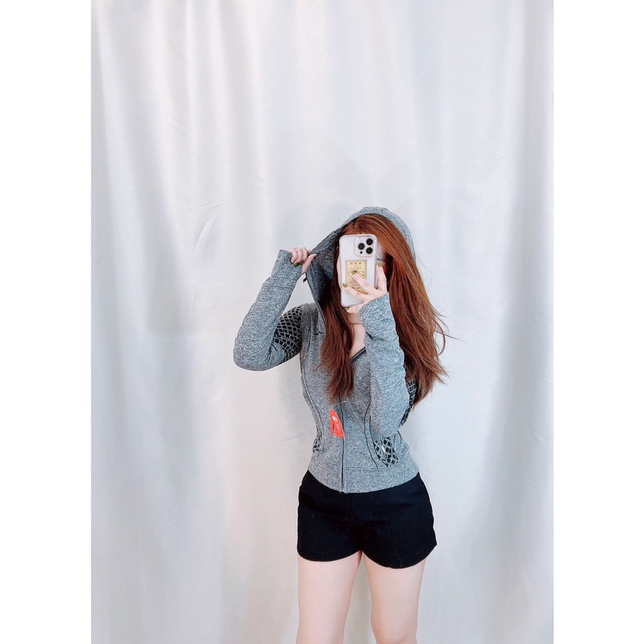 Áo khoác chống nắng nữ, áo chống nắng chất vải đốm cotton thông hơi co giãn dày dặn