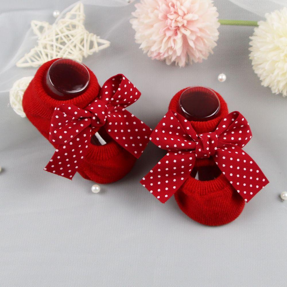 HS Vớ Cotton Chống Trượt Đính Nơ Cho Bé Gái