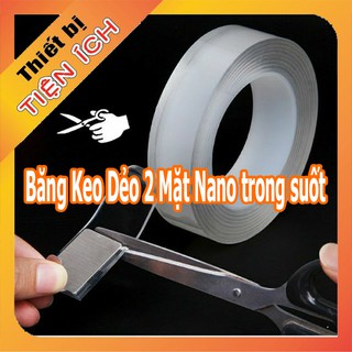 Băng Keo Dẻo 2 Mặt Nano trong suốt, Dán trên mọi bề mặt siêu dính (có thể giặt được)