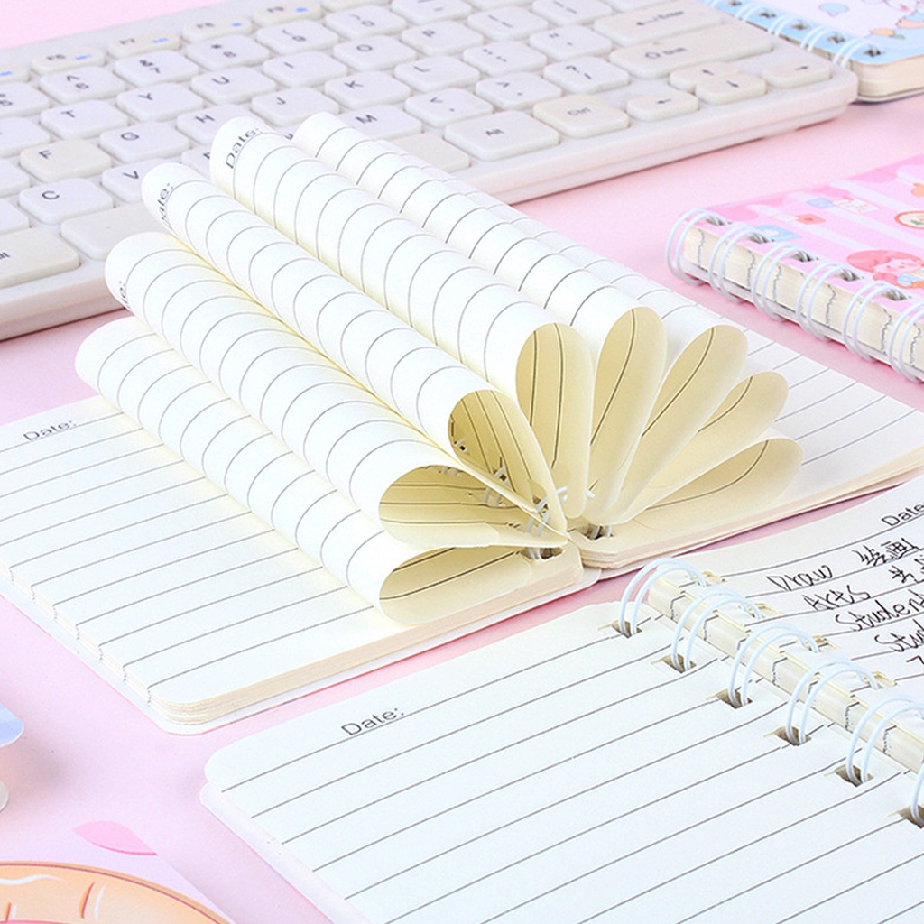 Sổ tay mini cute lò xo a7 có dòng kẻ 160 trang giá rẻ văn phòng phẩm Gôn đồ chơi