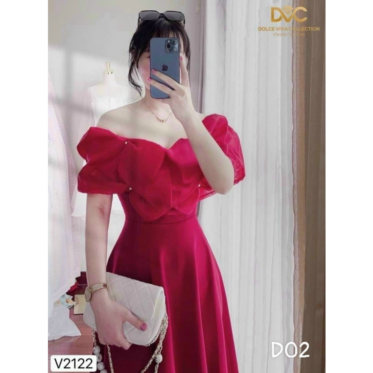 (FREE SHIP) MẪU MỚI DỰ TIỆC ĐẦM XÒE NGỰC PHỐI VOAN KIẾNG KIỂU DÁNG THANH LỊCH TRỄ VAI XINH XẮN TRẺ TRUNG HHP