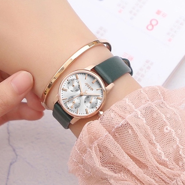 Đồng hồ nữ Julius Star JS-023 kính Sapphire dây da | Julius Official
