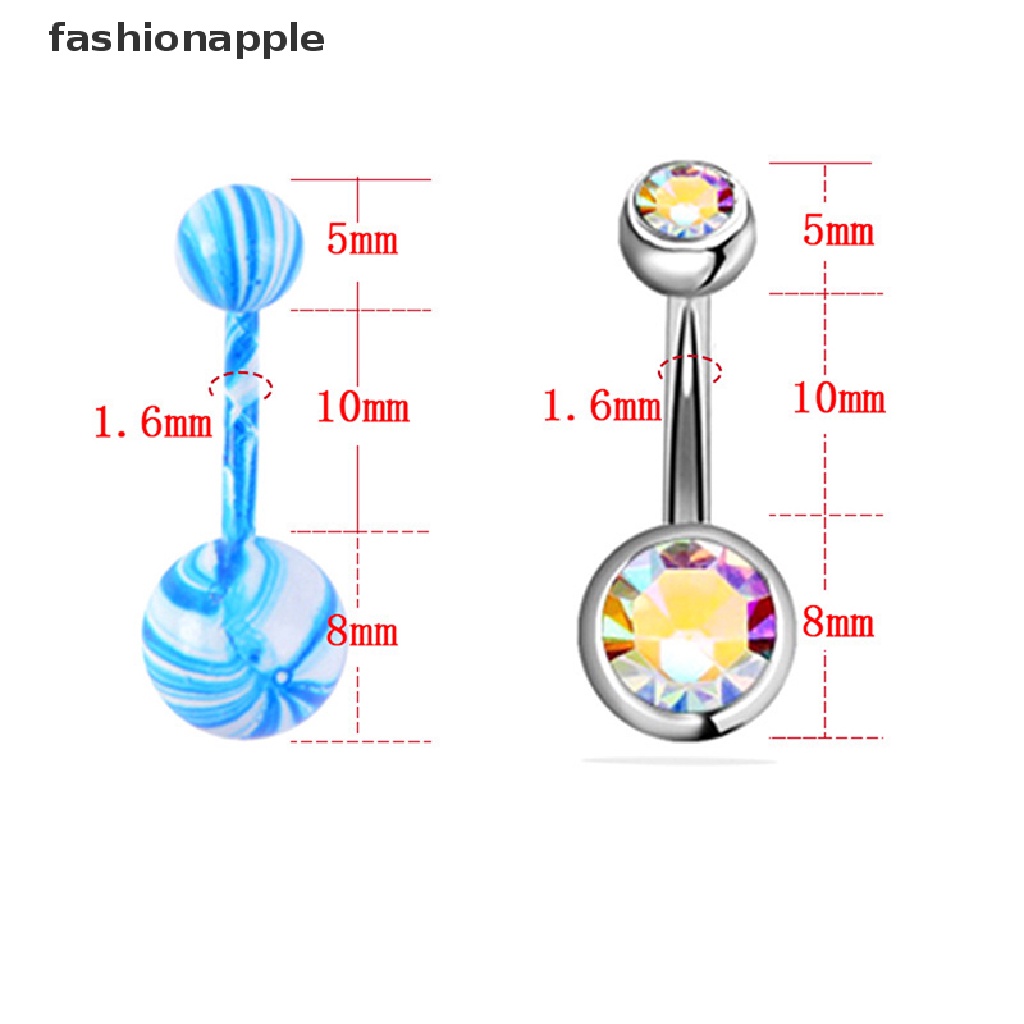 Bộ 16 Khuyên Rốn Đính Đá Cá Tính