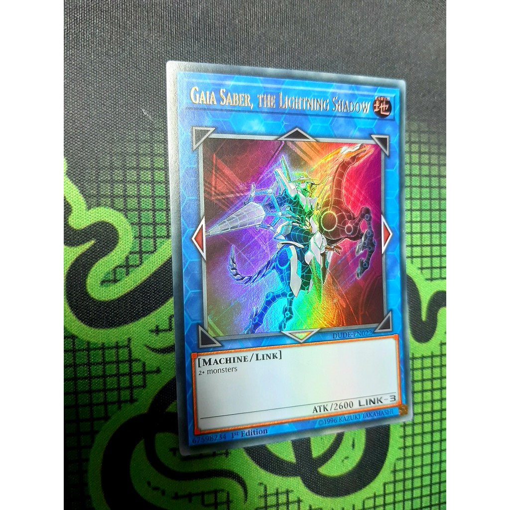 Thẻ Bài Yugioh Link Gaia Saber, the Lightning Shadow - DUDE-EN022 - Ultra