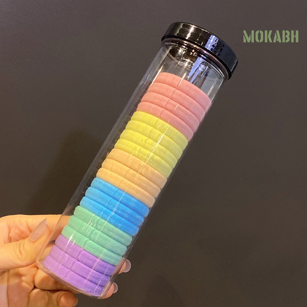 Bộ 20 Dây Cột Tóc Co Giãn Siêu Mềm Chống Trượt Màu Trơn Dành Cho Nữ