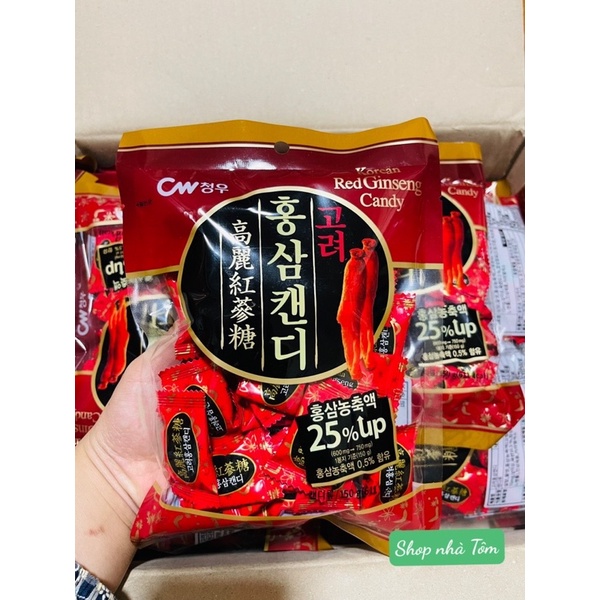 Kẹo Hồng Sâm ChungWoo Hàn Quốc, Kẹo Sâm Nội Địa Hàn 150g 홍삼캔디 청우 150g