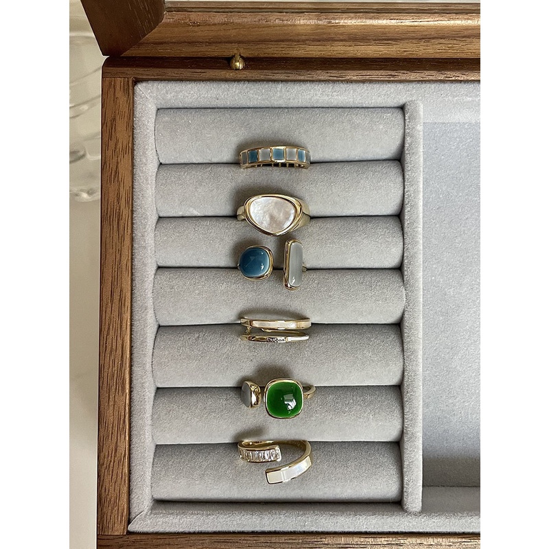 Nhẫn Thời Trang Hàn Quốc Đính Ngọc Bích Sang Trọng