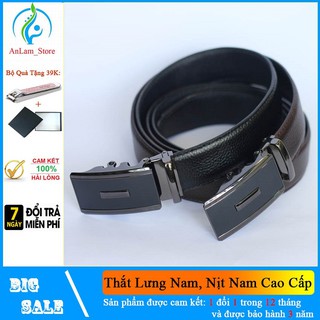 Thắt Lưng Da Nam, Nịt Nam Da Bò Khoá Tự Động, Tặng Kèm Hộp Đựng Sang Trọng Thích Hợp Làm Qùa Tặng