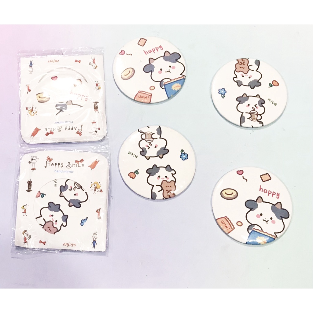 Gương 1 mặt gấu thỏ ngựa thần bò G8  mini dễ thương cute