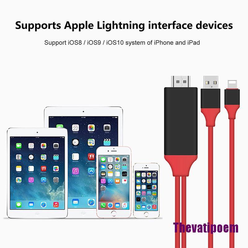 Cáp Chuyển Đổi 8 Pin Lightning Sang Hdmi Tv Av 2m Cho Iphone 7 7 + 6 6s 5 5s Ipad