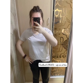 RN372_Rập giấy may áo thun cổ tim nữ