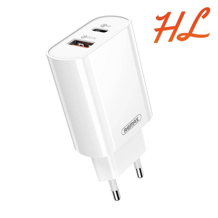 Củ Sạc Nhanh Remax RP-U37 2 Cổng Sạc Nhanh (QC 3.0 và PD 18W) - Chính Hãng - Hưng Long PC