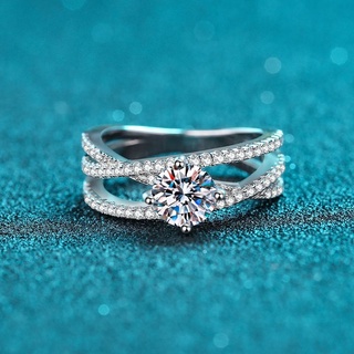 X-044 nhẫn 1 carat moissanite bằng bạc 925