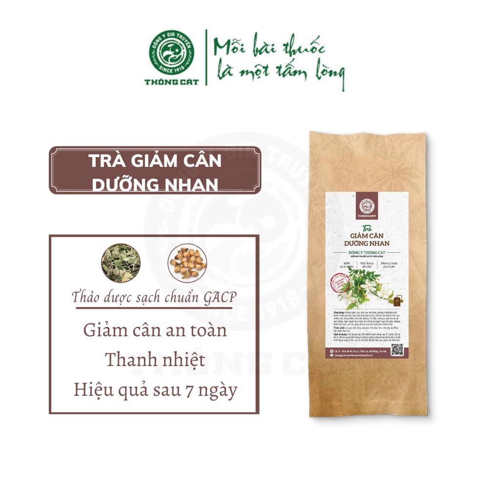 Trà Giảm Cân Dưỡng Nhan Đông Y Gia Truyền Thông Cát_Trà thảo mộc giảm mỡ bụng, mỡ đùi, giảm cân nhanh an toàn hiệu quả