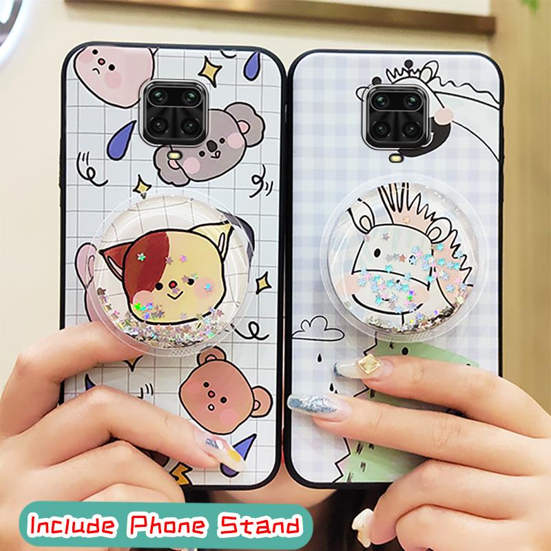 Silicone Cover Phone Case For Xiaomi Redmi Note 9 Pro/Note 9 Pro Max/Note 9S/Poco M2 Pro TPU Lovely Cute Fashion Design Kickstand glisten drift sand