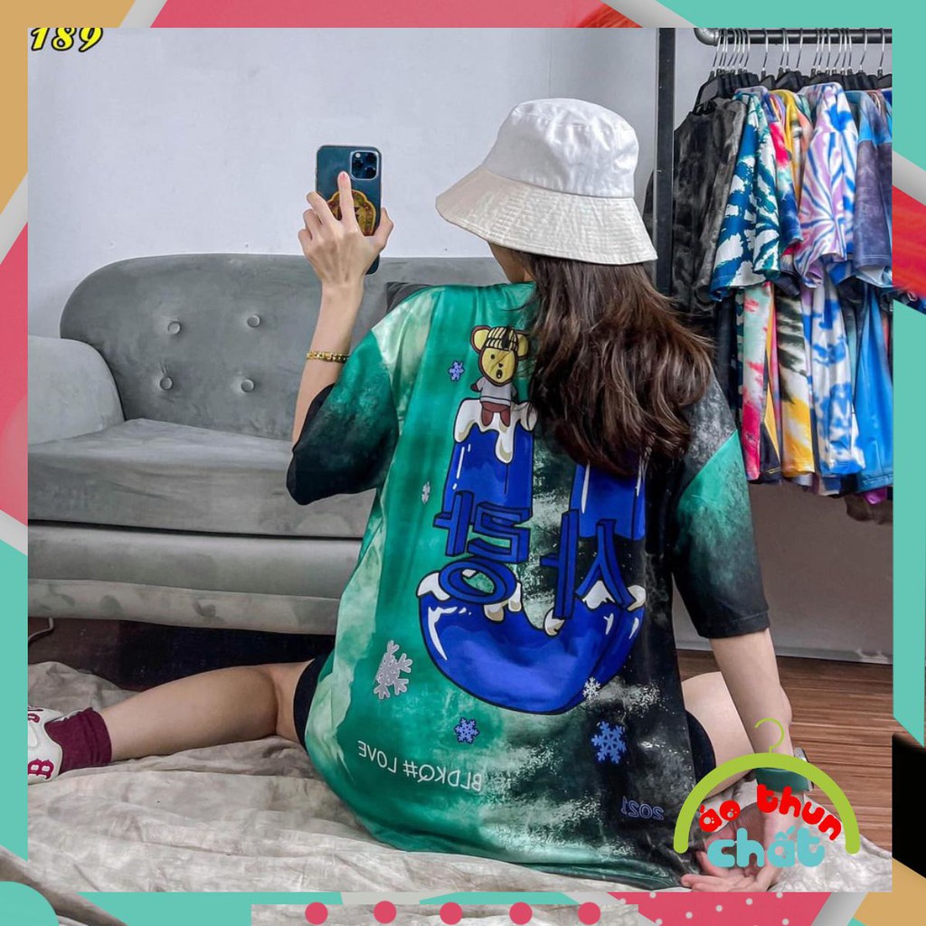 👘 Áo thun unisex freesize loang màu họa tiết chữ U 👘