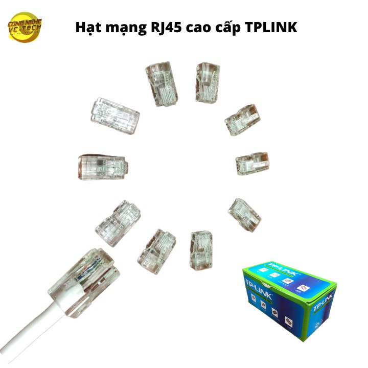 [Mã ELFLASH3 hoàn 10K xu đơn 20K] Combo 100 Hạt Bấm Mạng RJ45 Chất Lượng Cao TPLINK Chính Hãng