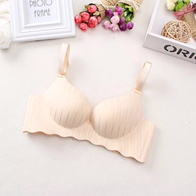 [Mã WA1606 giảm 15% đơn 99k] Áo ngực su ko gọng thông hơi có bàn tay nâng ngực kẻ sọc | BigBuy360 - bigbuy360.vn