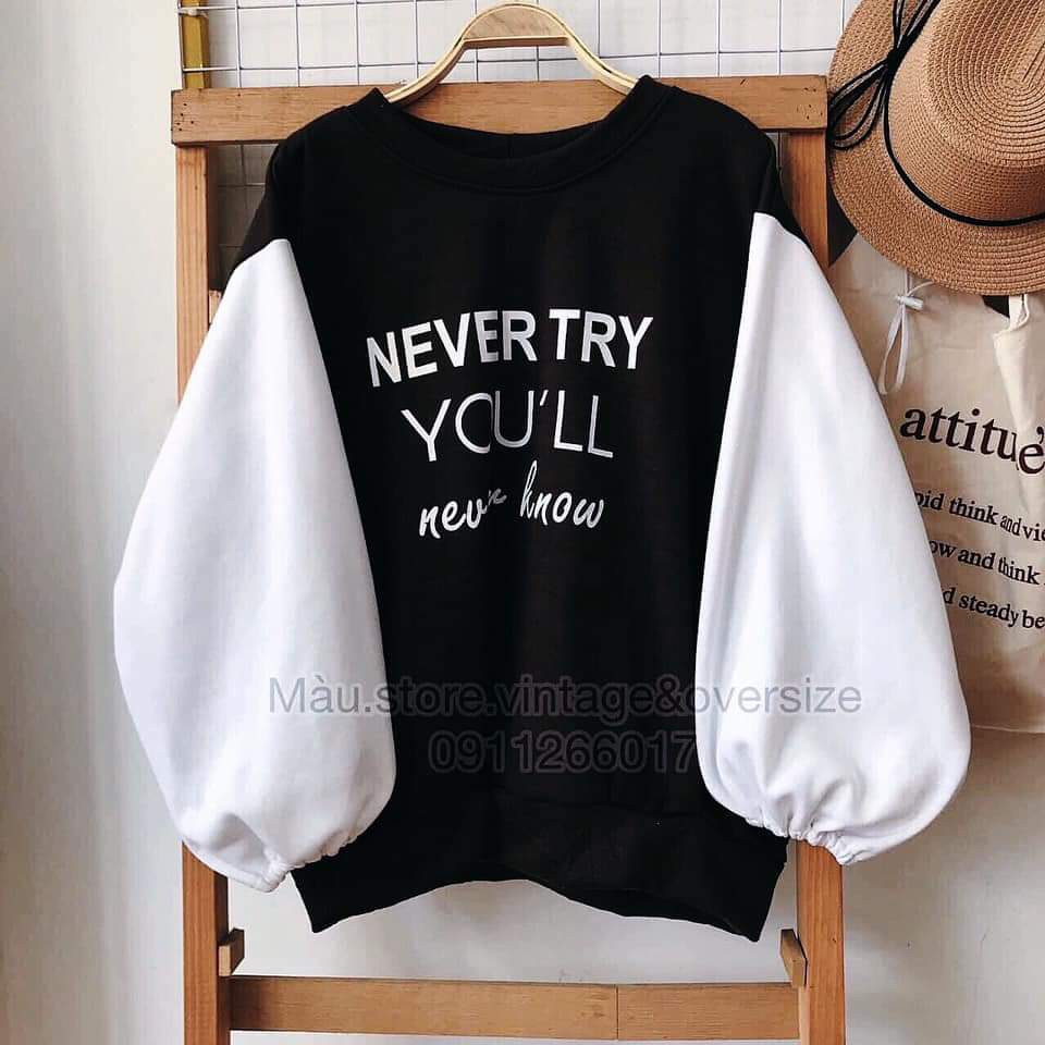 Áo Nỉ Tay Dài Never Try You'll Never Know | BigBuy360 - bigbuy360.vn