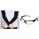 Găng tay chống nắng đen hở ngón và kính phân cực mắt trắng nam/nữ