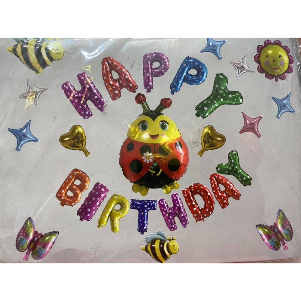 XẢ HÀNG - Bộ Bóng Bay happy Birthday Sinh Nhật Tặng kèm Băng dính Gắn bóng ( Chỉ còn 3 bộ)