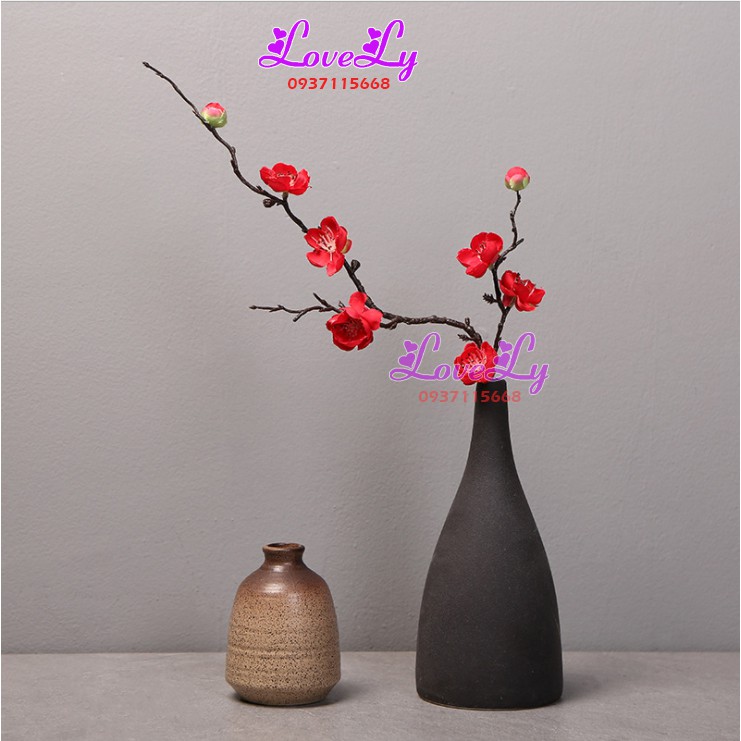 Hoa giả - Cành hoa đào trang trí nghệ thuật dài 60cm