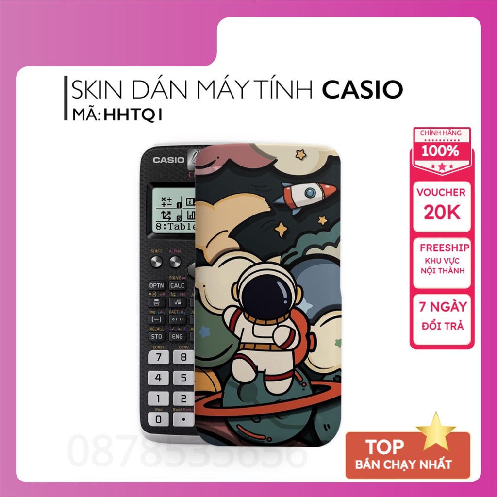 Miếng decal dán máy tính cầm tay Casio in theo yêu cầu máy Casio 570 / Casio 570-2nd/ Casio 580 /Vinacal